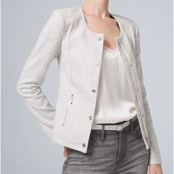 White House Black Market Jackets & Blazers - White House Black Market Snap Front Textured Jacket